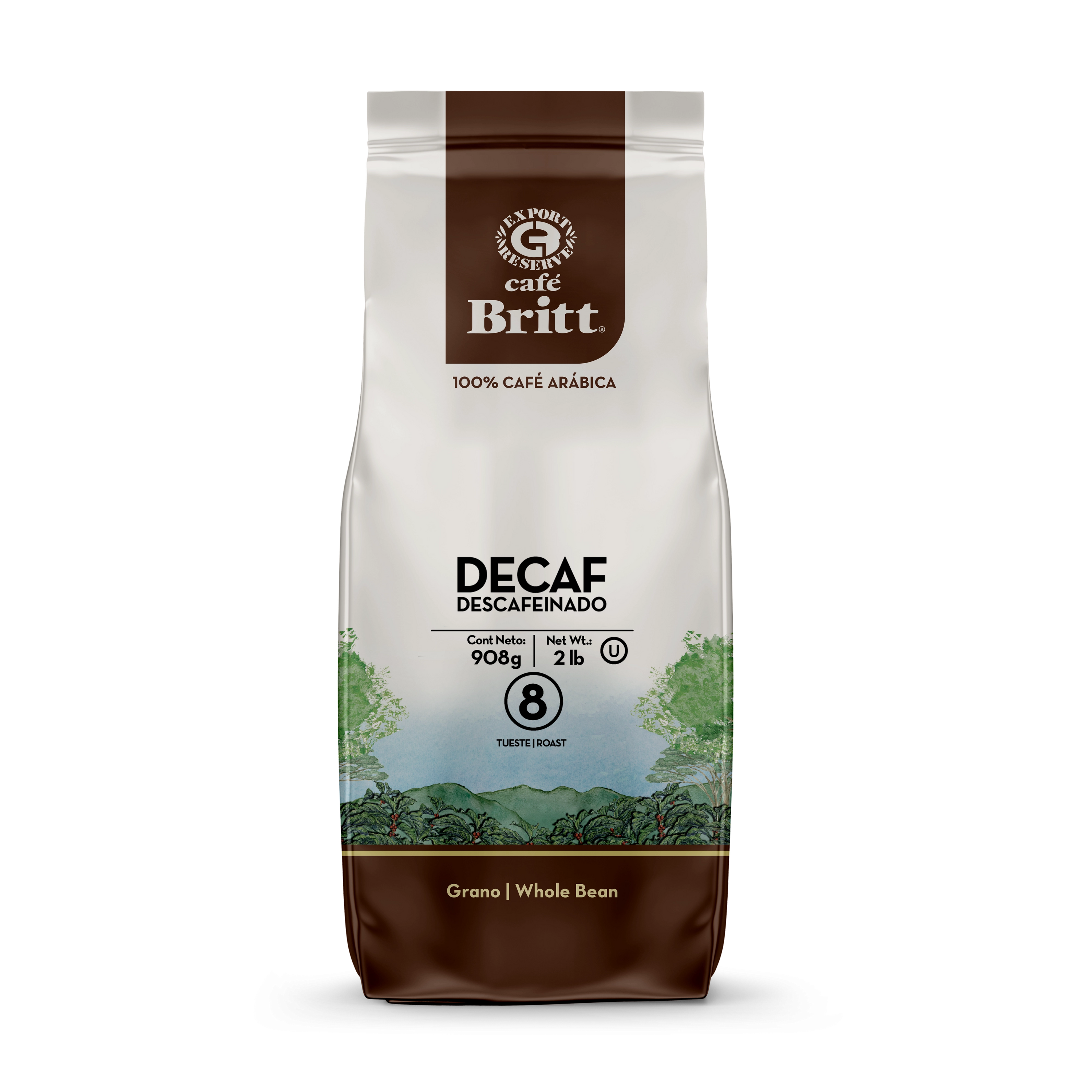 Café Britt Descafeinado Grano