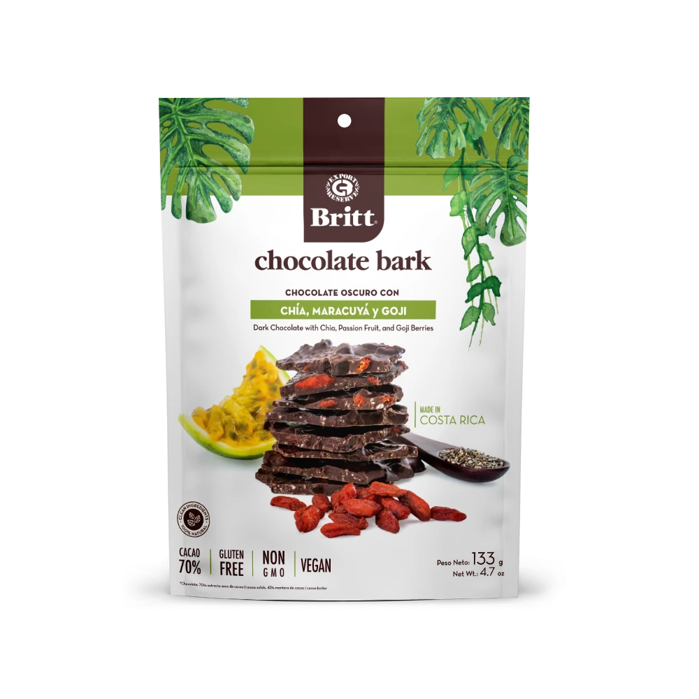 Chocolate Bark Con Chía, Maracuyá Y Goji Britt