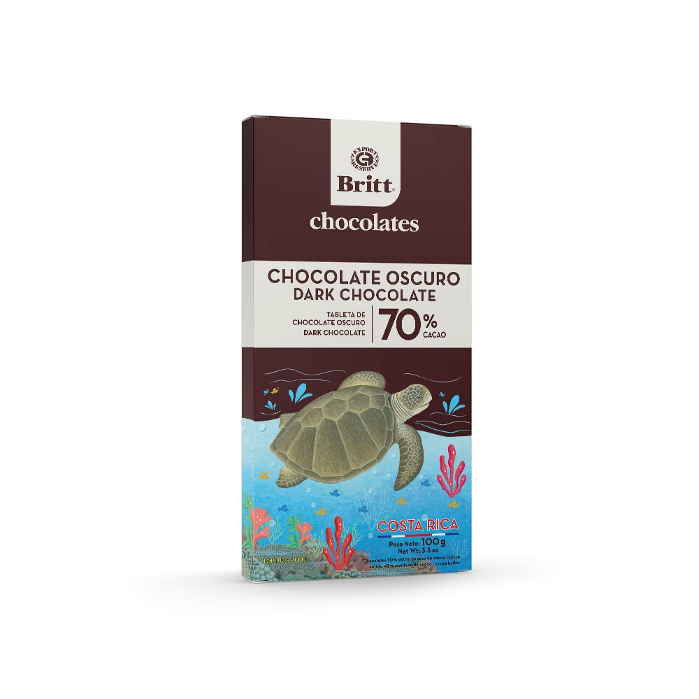 Tableta De Chocolate Oscuro 70% Cacao Britt