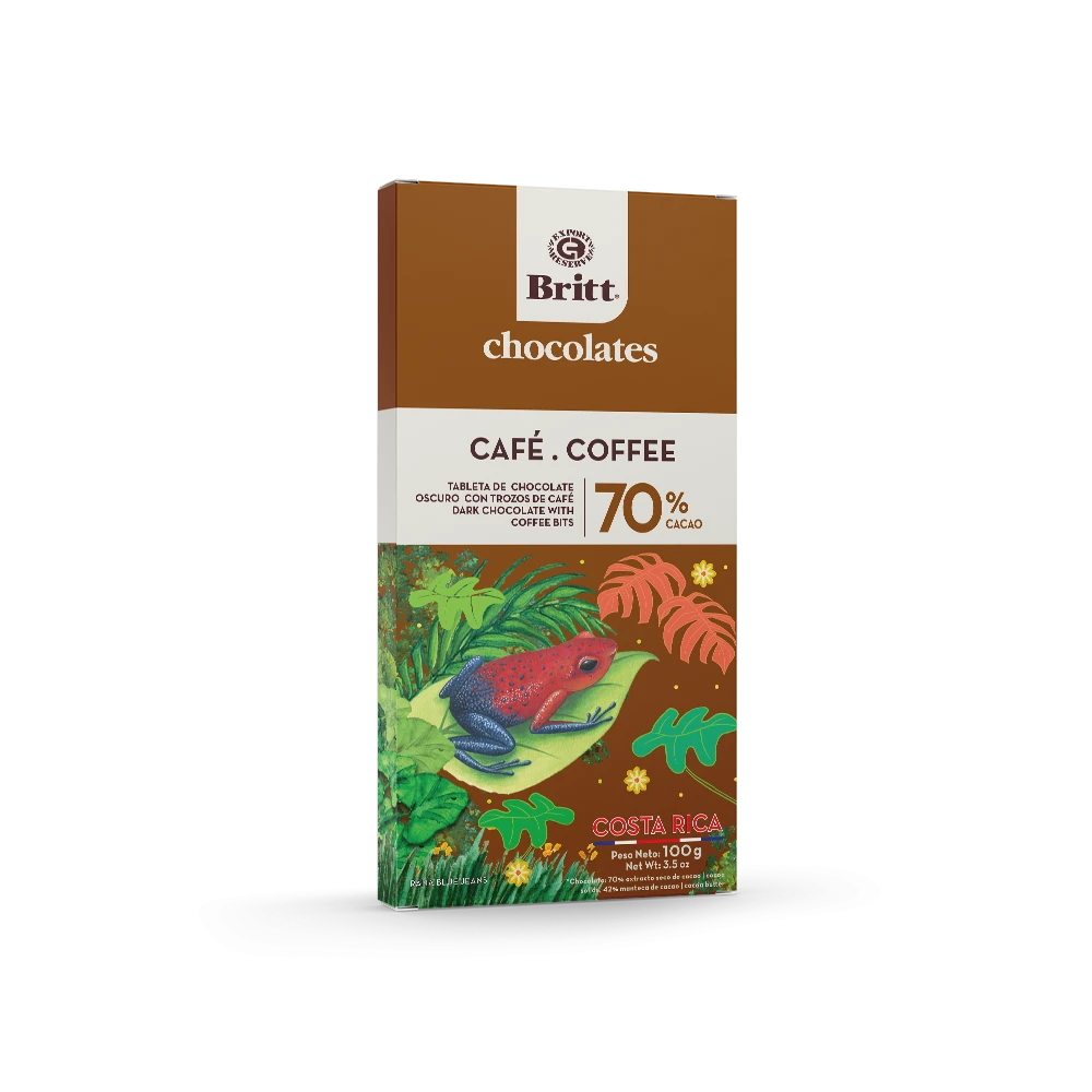 Tableta Chocolate Oscuro Con Trozos De Café Britt