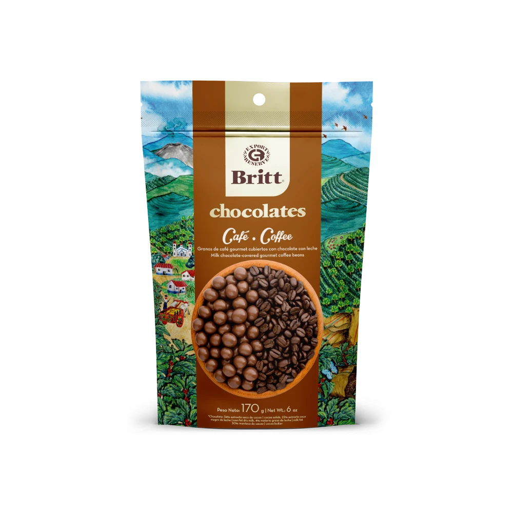 Granos De Café Gourmet Cubiertos De Chocolate De Leche Britt